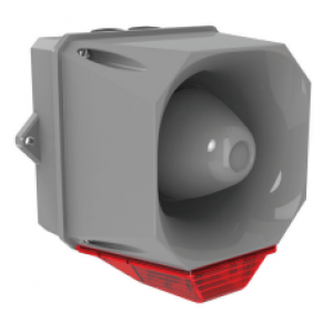 Cooper Fulleon 7092387FUL-0595 X10 Midi Sounder Beacon - 10-60V AC-DC - Dark Grey Housing - Amber Lens